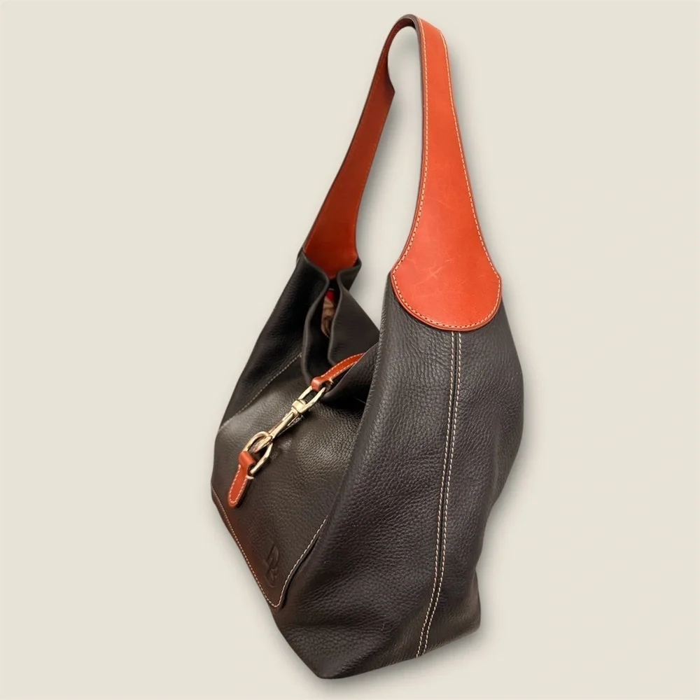 Dooney and Bourke Pebble Grain Leather Logo Lock Shoulder Bag - Picture 4 of 14